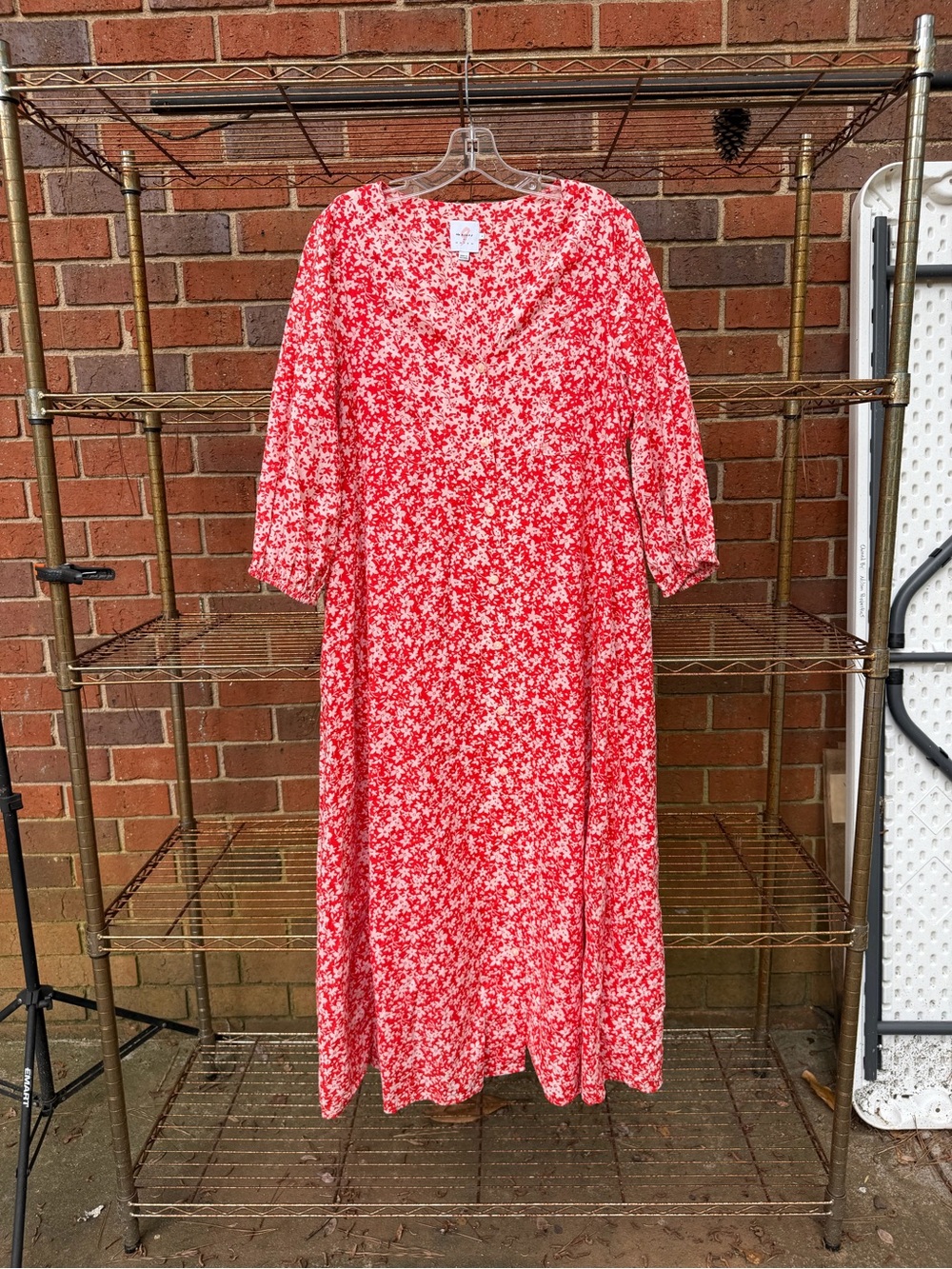 Hatch Maternity Red Floral Maxi Dress